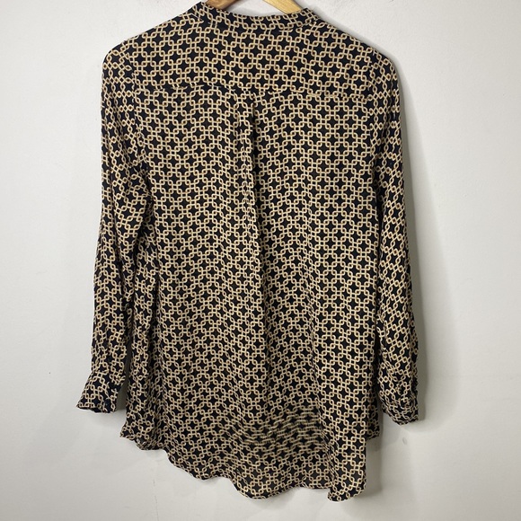 H&M x Richard Allan Black & Gold Geometric Print Blouse size 6 - Picture 4 of 7